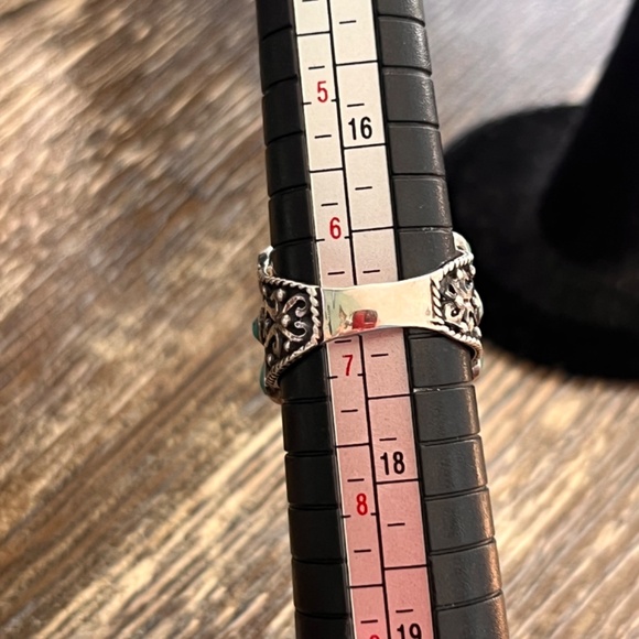 NEW - Turquoise & Sterling Silver Teardrop Bezel-Cut Ring - 6 1/2 - Picture 8 of 15